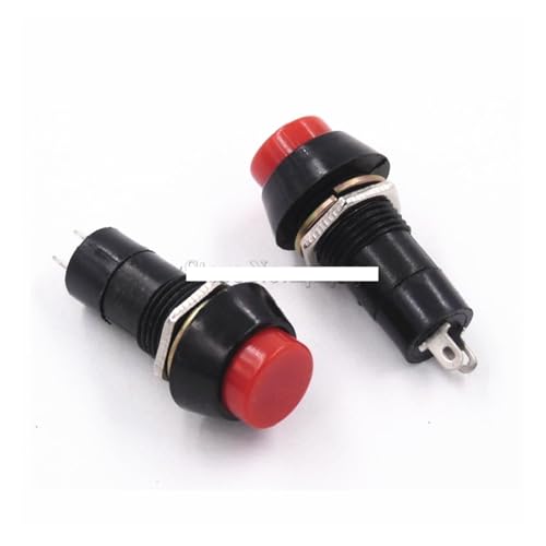 10PCS Reset Switch PBS-11B OFF-(ON) Normally open no locked 250VAC 1A Round Push Button Red von LEDVXFSVY