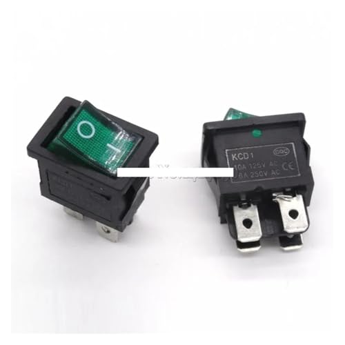 10PCS Ship Type Switch Green Light 15 * 21mm 4PIN ON OFF Rocker Switch 6A/250V 10A/125V LCD TV Power Switch 4 Points von LEDVXFSVY