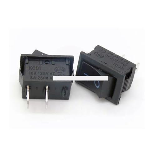 10Pcs Push Button Switch 15x21mm SPST 2Pin 6A 250V 10A 125V KCD1-101 Snap-in On/Off Rocker Switch 15MM*21MM Black von LEDVXFSVY