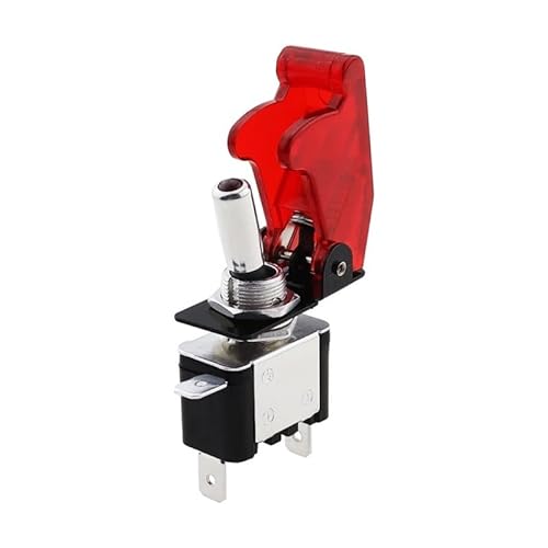 12V 20A SPST Toggle Rocker Switch LED Switch With Protective Cover Car Auto Cover LED Light Toggle Switch Control On/Off RED von LEDVXFSVY