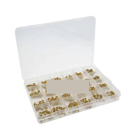 24Values*20PCS =480PCS Monolithic Ceramic Capacitor 10pF~10uF,Ceramic Capacitor Assorted Kit 1UF 100NF 330NF 0.1UF 102 104 105 Capacitance Meters von LEDVXFSVY