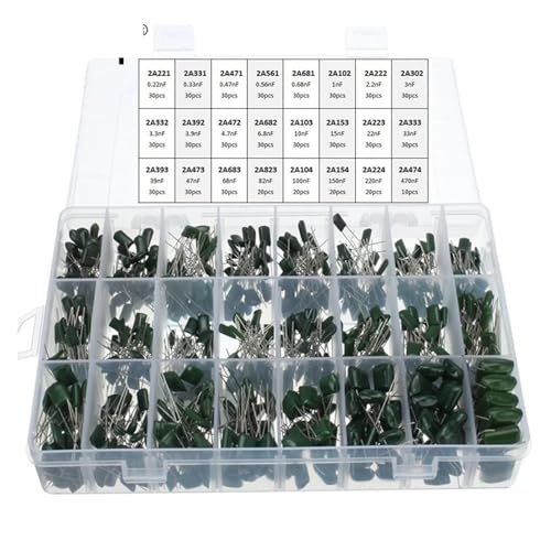 660pcs/lot 24Value Capacitor kit 100V 2A221J to 2A474J Polyester Film Capacitor Assorted Kit 0.47nF 0.68nF 1nF 2.2nF Capacitors Capacitance Meters 660pcs/lot 24Value Capacitor kit 100V 2A221J to 2A474J Polyester Film Capacitor Assorted Kit 0.47nF 0.68nF 1nF 2.2nF Capacitors Capacitance Meters von LEDVXFSVY