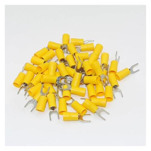 LEDVXFSVY 1000PCS SV5.5-4 Yellow Furcate terminals Cable Wire Connector 12-10AWG #8 Yellow Furcate Fork Spade Crimp Terminals LEDVXFSVY 1000PCS SV5.5-4 Yellow Furcate terminals Cable Wire Connector 12-10AWG #8 Yellow Furcate Fork Spade Crimp Terminals von LEDVXFSVY