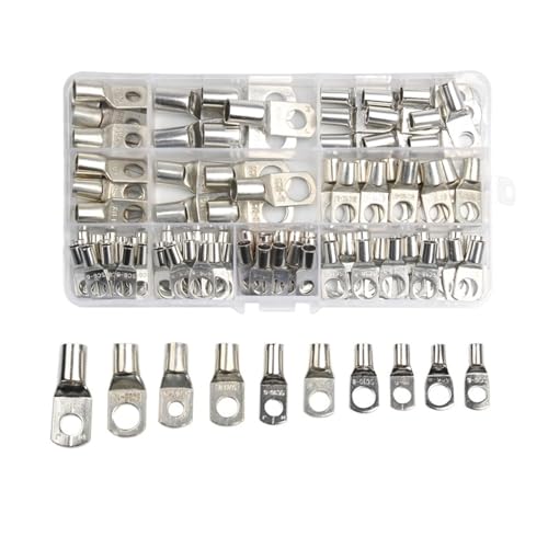 LEDVXFSVY 100PCS SC Tinned Copper Lug Ring Wire Connectors for Battery Cable Wire Connector Crimp Terminal Set LEDVXFSVY 100PCS SC Tinned Copper Lug Ring Wire Connectors for Battery Cable Wire Connector Crimp Terminal Set von LEDVXFSVY