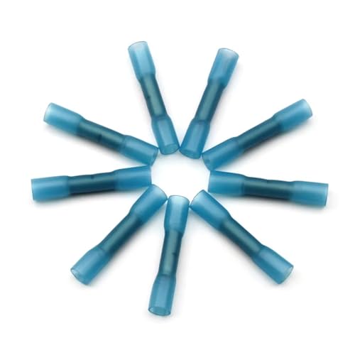 LEDVXFSVY 100Pcs Waterproof Heat Shrink Butt Terminals Blue Insulated Electrical Wire Cable Shrinkable Crimp Connectors for 16-14 AWG LEDVXFSVY 100Pcs Waterproof Heat Shrink Butt Terminals Blue Insulated Electrical Wire Cable Shrinkable Crimp Connectors for 16-14 AWG von LEDVXFSVY