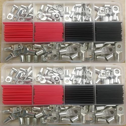 LEDVXFSVY 120PCS SC6-SC25 Multi-Size Terminals Battery Wire Welding Cable Connectors Kit Bolt Hole Tinned Cable Lugs+Heat Shrink Tube LEDVXFSVY 120PCS SC6-SC25 Multi-Size Terminals Battery Wire Welding Cable Connectors Kit Bolt Hole Tinned Cable Lugs+Heat Shrink Tube von LEDVXFSVY