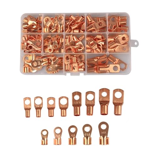LEDVXFSVY 130Pcs Ring Seal Battery Wire Connectors SC Terminals Lug Tinned Copper Tube Lug + OT Open Ring Type Copper Terminal Lugs LEDVXFSVY 130Pcs Ring Seal Battery Wire Connectors SC Terminals Lug Tinned Copper Tube Lug + OT Open Ring Type Copper Terminal Lugs von LEDVXFSVY