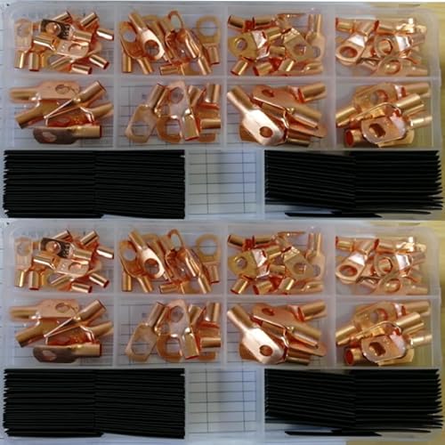 LEDVXFSVY 140CPS Car Auto Copper Ring Terminal Wire Crimp Connector Cable Battery Terminals Soldered Connectors Kit +Heat Shrink Tube LEDVXFSVY 140CPS Car Auto Copper Ring Terminal Wire Crimp Connector Cable Battery Terminals Soldered Connectors Kit +Heat Shrink Tube von LEDVXFSVY