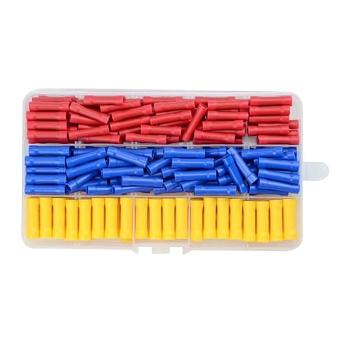 LEDVXFSVY 200Pcs Insulated Straight Wire Butt Splice Terminals Electrical Crimp Connector Assortment Kit LEDVXFSVY 200Pcs Insulated Straight Wire Butt Splice Terminals Electrical Crimp Connector Assortment Kit von LEDVXFSVY