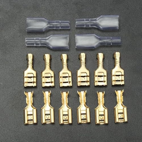 LEDVXFSVY 200pcs/Set 100 Pairs 6.3mm Crimp Terminals Female Spade Connectors & Insulating Sleeve for Wire AWG 22-16 0.5mm2-1.5mm2 LEDVXFSVY 200pcs/Set 100 Pairs 6.3mm Crimp Terminals Female Spade Connectors & Insulating Sleeve for Wire AWG 22-16 0.5mm2-1.5mm2 von LEDVXFSVY