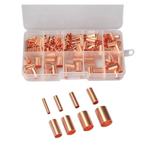 LEDVXFSVY 230Pcs Cold Pressed Copper Connecting Pipe Wire Joint Small Copper Tube Intermediate Joint Direct Connection Pressure Pipe LEDVXFSVY 230Pcs Cold Pressed Copper Connecting Pipe Wire Joint Small Copper Tube Intermediate Joint Direct Connection Pressure Pipe von LEDVXFSVY
