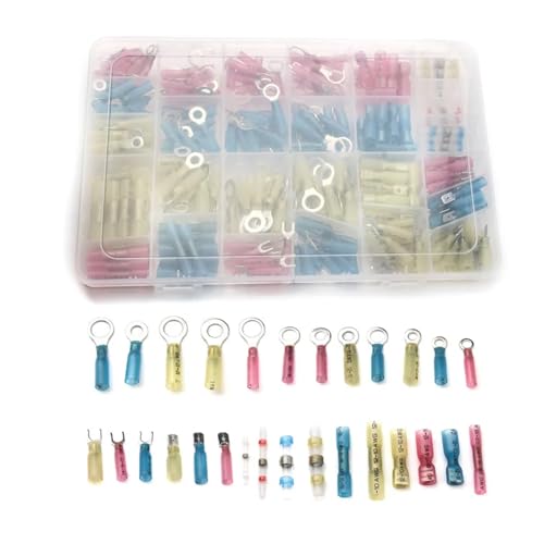 LEDVXFSVY 260Pcs Assorted Insulated Fork U-Type Set Electrical Crimp Terminal Spade Ring Butt Splice Connectors Wire Solder Seal Connector LEDVXFSVY 260Pcs Assorted Insulated Fork U-Type Set Electrical Crimp Terminal Spade Ring Butt Splice Connectors Wire Solder Seal Connector von LEDVXFSVY