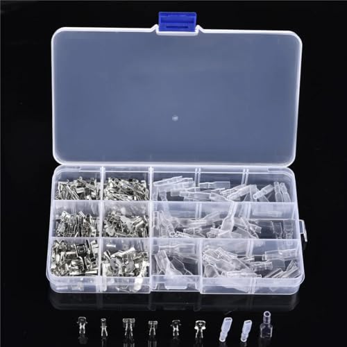 LEDVXFSVY 270Pcs Crimp Terminals Silvery Male Female Electrical Wire Connectors Insulating Sleeve Assortment Kit LEDVXFSVY 270Pcs Crimp Terminals Silvery Male Female Electrical Wire Connectors Insulating Sleeve Assortment Kit von LEDVXFSVY