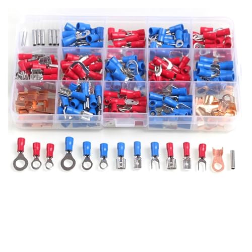 LEDVXFSVY 300Pcs/Set Electrical Assorted Wire Crimp Terminals Insulated Spade Fork Ring Butt Connectors Kit Red Blue Copper LEDVXFSVY 300Pcs/Set Electrical Assorted Wire Crimp Terminals Insulated Spade Fork Ring Butt Connectors Kit Red Blue Copper von LEDVXFSVY