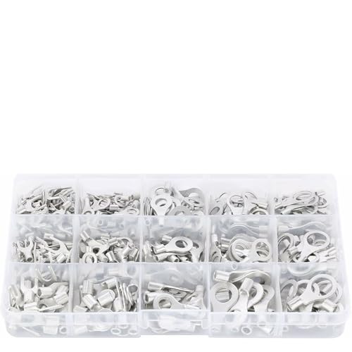 LEDVXFSVY 330Pcs Non-Insulated Ring Fork U-Type Brass Terminals Assortment Kit Cable Wire Connector Crimp Terminals LEDVXFSVY 330Pcs Non-Insulated Ring Fork U-Type Brass Terminals Assortment Kit Cable Wire Connector Crimp Terminals von LEDVXFSVY