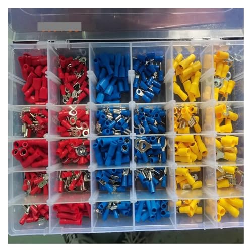 LEDVXFSVY 500pcs Assorted Spade Terminals Insulated Cable Connector Electrical Wire Crimp Pliers Butt Ring Fork Ring Lugs Rolled Kit von LEDVXFSVY