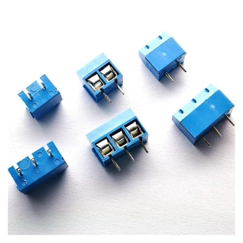 LEDVXFSVY 500pcs KF301-3P 5.08mm 3Pin PCB Screw Terminal Block Connector,300V/10A(22-14 AWG Wire), Blue Connector von LEDVXFSVY