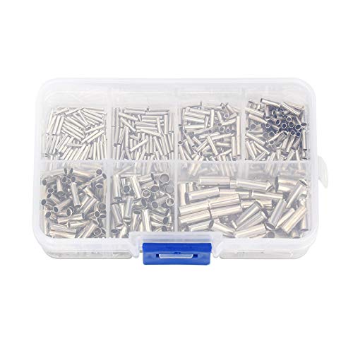 LEDVXFSVY 600Pcs Tin-Coated Copper Uninsulated Crimp Terminal 0.5mm2-6.0mm2 Bootlace Ferrules Cord End Electrical Wire Cable Connector von LEDVXFSVY