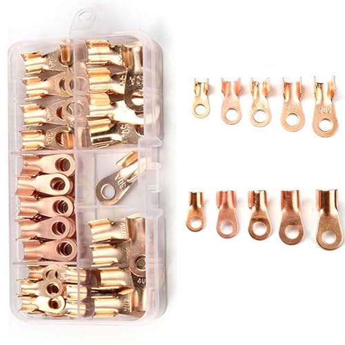 LEDVXFSVY 70pcs Copper Wire Terminal OT Type 10A 20A 30A 40A 50A Nose Lugs Crimp Open Mouth Naked Cable Connector Splice LEDVXFSVY 70pcs Copper Wire Terminal OT Type 10A 20A 30A 40A 50A Nose Lugs Crimp Open Mouth Naked Cable Connector Splice von LEDVXFSVY