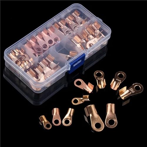 LEDVXFSVY 70pcs Non-Insulated Terminal OT Open Ring-Type Cable Wire Connector Copper Lugs Crimp Terminals Kit 10A 20A 30A 40A 50A LEDVXFSVY 70pcs Non-Insulated Terminal OT Open Ring-Type Cable Wire Connector Copper Lugs Crimp Terminals Kit 10A 20A 30A 40A 50A von LEDVXFSVY