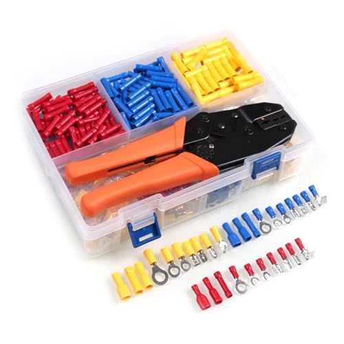 LEDVXFSVY 780Pcs Insulated Terminals Set Electrical Wire Crimp Cable Ring Spade Piggy Back Connectors Kit with Crimping Plier LEDVXFSVY 780Pcs Insulated Terminals Set Electrical Wire Crimp Cable Ring Spade Piggy Back Connectors Kit with Crimping Plier von LEDVXFSVY