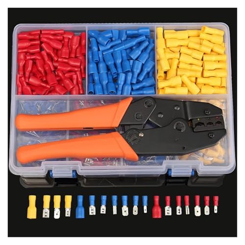 LEDVXFSVY 900pcs Insulated Male/Female Spade Wire Terminals Butt Connectors Kit & 1pc Electrical Crimping Plier 22-10 AWG Hand Tool Set LEDVXFSVY 900pcs Insulated Male/Female Spade Wire Terminals Butt Connectors Kit & 1pc Electrical Crimping Plier 22-10 AWG Hand Tool Set von LEDVXFSVY