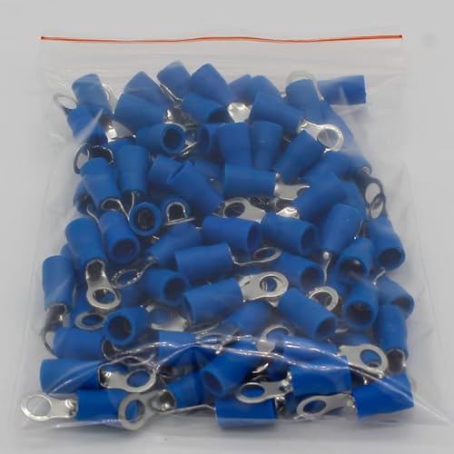 LEDVXFSVY RV2-4 Blue Ring Insulated Wire Connector Electrical Crimp Terminal Cable Wire Connector for 1.5-2.5mm2 100PCS/Pack RV2.5-4 RV LEDVXFSVY RV2-4 Blue Ring Insulated Wire Connector Electrical Crimp Terminal Cable Wire Connector for 1.5-2.5mm2 100PCS/Pack RV2.5-4 RV von LEDVXFSVY