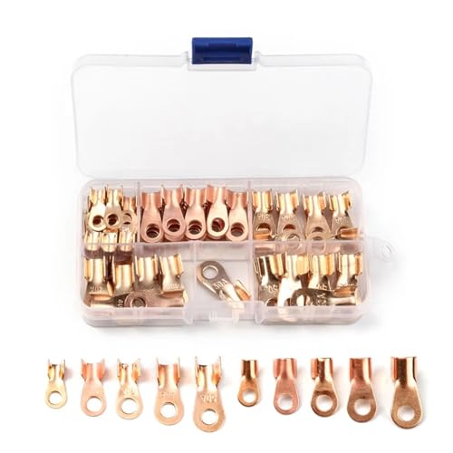 LEDVXFSVY YT 70PCS Bolt Hole Tinned OT Open Ring Type Copper Terminal Lugs Non-Insulated Wire Cable Terminal Connector 10A/20A/30A/40A/50A LEDVXFSVY YT 70PCS Bolt Hole Tinned OT Open Ring Type Copper Terminal Lugs Non-Insulated Wire Cable Terminal Connector 10A/20A/30A/40A/50A von LEDVXFSVY