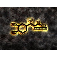 3D Led Sign Holz Chemie Bild Deko Molekühl Labor Kolben Buch Glas Adrenaline Adrenalin Reagenzglas Chemiebaukasten Glaskolben von LEDWandbilder
