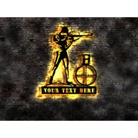3D Wandbild Schild Biathlon Läufer Wintersport Ski Zielscheibe Ausrüstung von LEDWandbilder