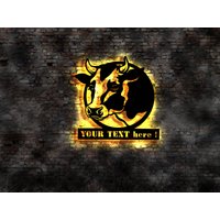 Bauer Bauernhof Landwirt Kühe Kuh Rinderzucht Traktor Ernte Buch Stall Aufkleber Schild Leuchtschild Wandsticker Leuchtbild Neonreklame von LEDWandbilder