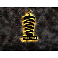 Custom Personalisiertes Led Pizza Imbiss Döner Werbung Reklame No Neonreklame Schild Doner Spieß Kebab Leuchtschild Deko von LEDWandbilder