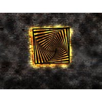 Echtes Unikat 3D Led Deko Abstarkte Abtrakt Indirekte Beleuchtung Licht Kunst Kunstwerk Designerlampe Leinwand Künstler Holzschnitt von LEDWandbilder