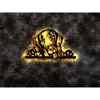 Flatcoated Flat Coated Retriever Led Wandbild Aus Holz Welpen Welpe Buch Hund Dog Zucht Züchter Geschirr Futternapf Leine Leckerlies von LEDWandbilder