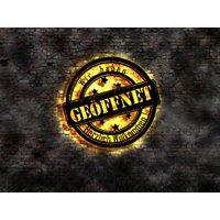 Geöffnet Open Geschäft Laden Led Leuchtschild Schild Deko Zeichen Bild Sign Ladengeschäft Store Omas Kiosk Öffnungszeiten Vintage von LEDWandbilder