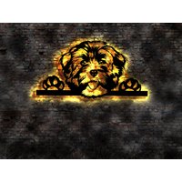 Havaneser Led Wandbild Aus Holz Welpen Welpe Buch Hund Dog Zucht Züchter Geschirr Futternapf Leine Leckerlies Halsband von LEDWandbilder