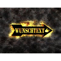 Hinweisschild Pfeil Vintage Retro No Neonreklame Aufkleber Wunschtext Wegweiser Tattoo Leuchtschild Buch Wandlampe Led Wandbild Neon Signd von LEDWandbilder