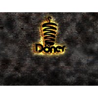 Led Pizza Imbiss Döner Werbung Reklame No Neonreklame Schild Doner Spieß Kebab Leuchtschild Deko Auto Autoaufkleber Retro Geprägt von LEDWandbilder