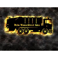 Led Schild Müllauto Müll Auto Lkw Müllentsorgung Mülltonne Müllabfuhr Müllmann von LEDWandbilder