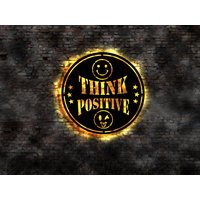 Leuchtreklame Think Positive Schild Led Sign Werbegeschenk Geschenkidee Neonreklame Leuchtbild Wandbeleuchtung Indirekt von LEDWandbilder
