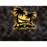 Lounge Paradise Leuchtreklame No Neon Sign Neonreklame Leuchtschild Bardeko Bar Wandlampe Led Wandbild Werbung von LEDWandbilder