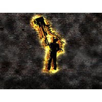 Maler Handwerk Zunft Zeichen Schild Aufkleber Werbung Leiter Pinsel Farbrolle Neonreklame Blechschild Wandlampe Led Wandbild von LEDWandbilder