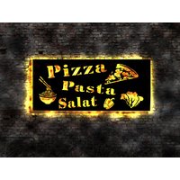 Pizza Pasta Salat Leuchtschild Austeller Leuchtreklame Led Döner Schild Bardeko Bar Wandlampe Wandbild Neon Sign Werbung von LEDWandbilder