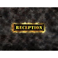Schild Hinweisschild Pfeil Reception Hotel Motel Rezeption Led Leuchtschild Sign Hinweispfeil Pension Warnschild Wandlampe von LEDWandbilder
