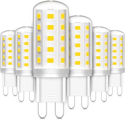 LEDYA G9 LED Lampe Kaltes Weiß 6000K, 3W 380 Lumen G9 Glühbirne Ersatz 30W-40W Halogenlampe,G9 LED Leuchtmittel Kein Flackern, Enegiesparende G9 Birne, Nicht Dimmbar Kein Flackern, 6er Set von LEDYA