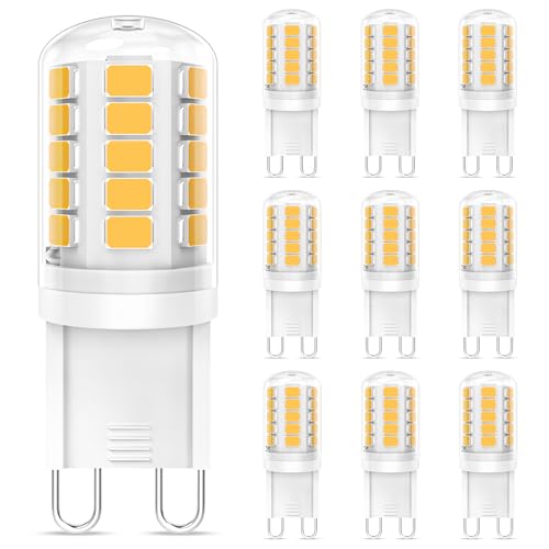 LEDYA G9 LED Lampe Warmweiß 2700K 360LM, LED Leuchtmittel 3W Entspricht 30W-40W Halogen Leuchtmittel, Enegiesparende Glühbirne G9, Nicht Dimmbar Kein Flackern, 10er Set von LEDYA