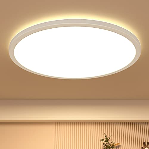 LEDYA LED Deckenleuchte Warmweiss 24W Deckenlampe 2700K, 2200LM, IP44 Lampe Badezimmer Decke für Badezimmer/Balkon/Küche/Flur/Keller/Zimmer/Wohnzimmer,Led Lampen Decke von LEDYA