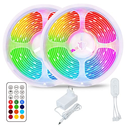 LEDYA LED Strip 10M, RGB LED Streifen, Farbwechsel LED Lichterkette Innen mit Fernbedienung LED Band Leiste für Deko Schlafzimmer Party, Zuhause, TV, Küche, BH1001 von LEDYA