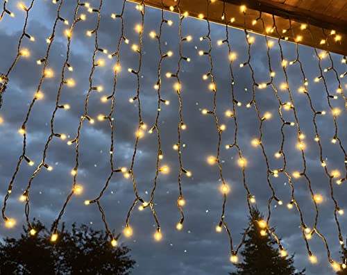 LEDZEIT- Profi Serie - LED Lichtervorhang Außen und Innen, Curtain light, Verlängerungskette ohne Netzkabel, 1 X 1.5M, Warmweiß, Dauerlicht, Max.90m. IP67, für Weihnachten, Hochzeit von LEDZEIT