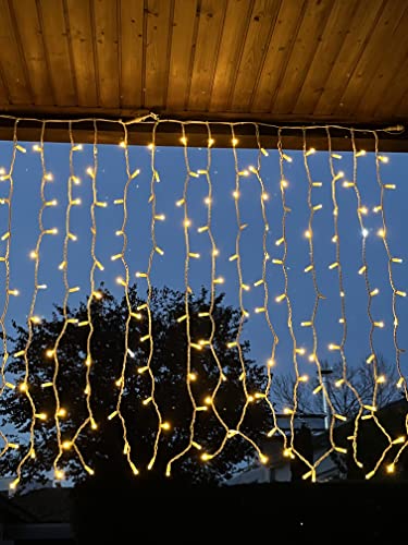 LEDZEIT- Profi Serie - LED Lichtervorhang Außen und Innen, Curtain light, Verlängerungskette ohne Netzkabel, 1 X 1.5M, Warmweiß, Dauerlicht, Max.90m. IP67, für Weihnachten, Hochzeit von LEDZEIT